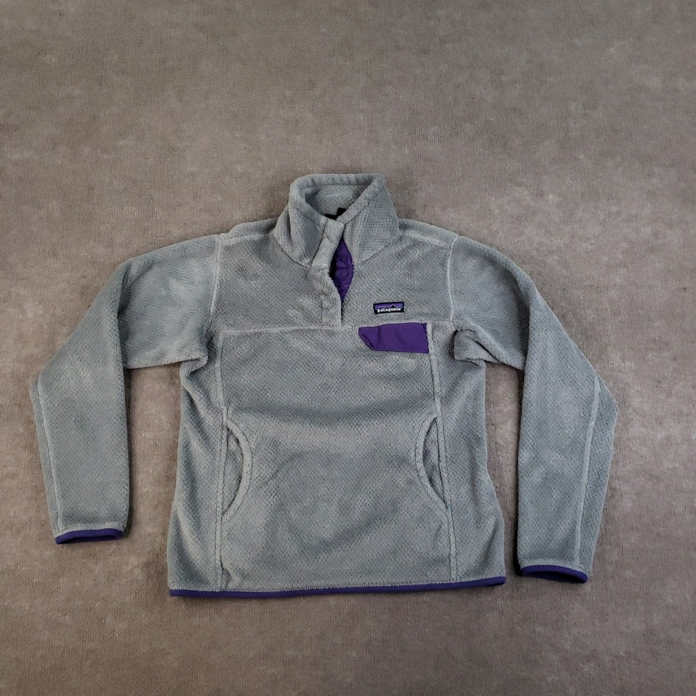 Patagonia Snap-T Sweater Womens Small Gray Pullover Fleece Pockets Hiking 25442‎